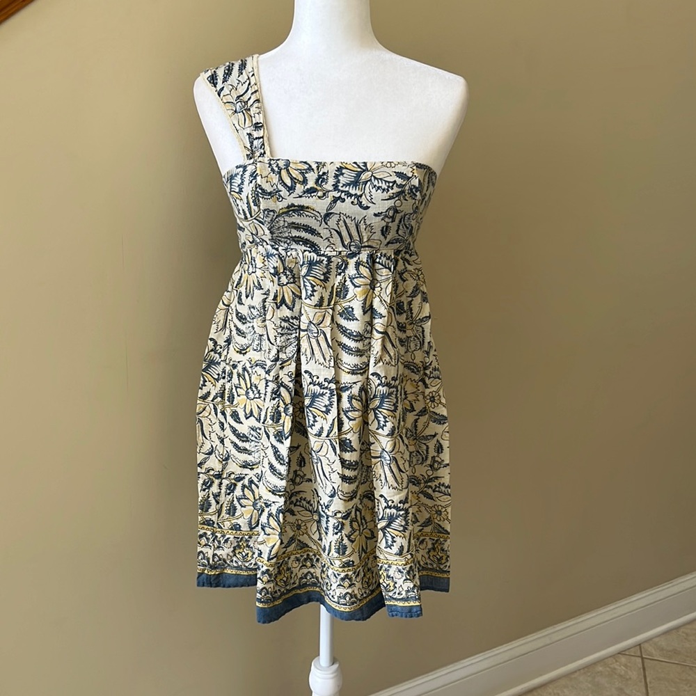 Free People Sun Dress Size 6 Yellow& Blue Floral